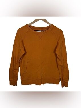 Pact Organic Cotton Terry Sweatshirt Womens Size M Rust Orange Casual Boho Crew